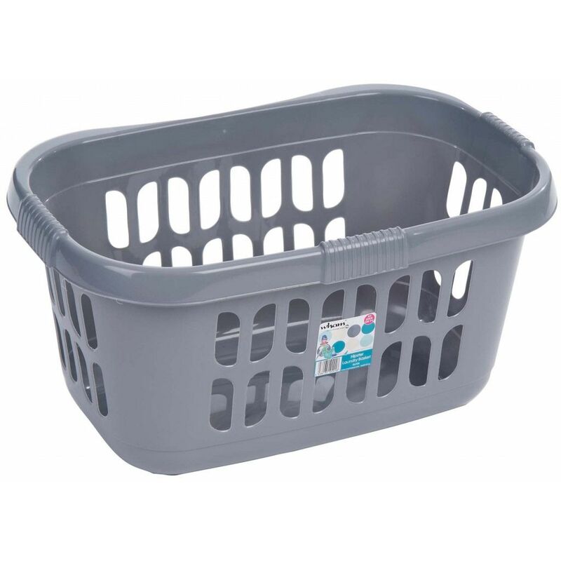 Hipster Laundry Basket 60cm x 39cm x 30.5cm Silver - 10088 - Casa