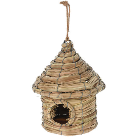 CASA PAJAROS CHOZA PAJA 18x20 CM