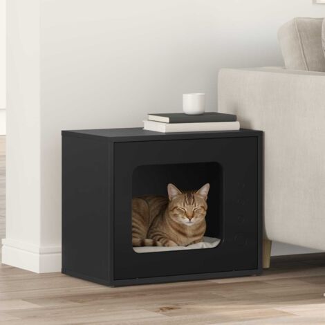 Casa para Gatos Negro 51 x 30 x 42,5 cm Madera de ingeniería