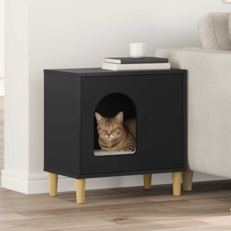 Casa para Gatos Negro 51 x 30 x 52 cm Madera de ingeniería