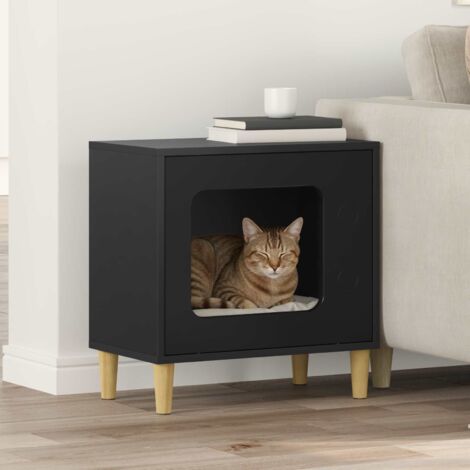 Casa para Gatos Negro 51 x 30 x 52 cm Madera de ingeniería