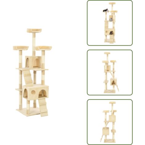 Casa para gatos - vidaXL Rascador para gatos poste rascador de sisal 170 cm beige - Rascador de sisal