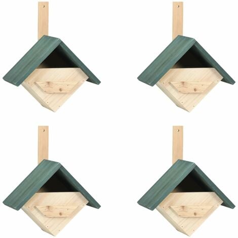 Casa para pájaros 4 unidades madera de abeto 24x16x30 cm vidaXL - Beige