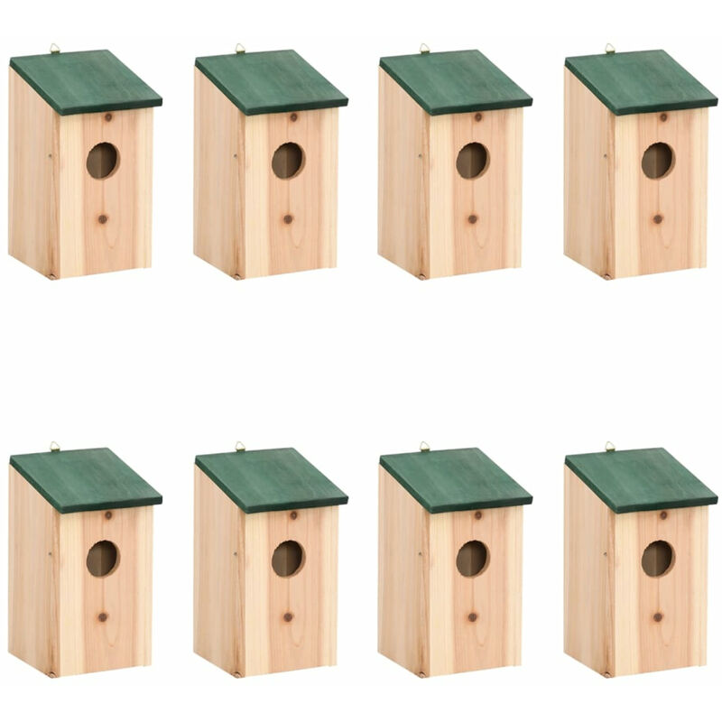 

Casa para pajaros 8 unidades madera 12x12x22 cm