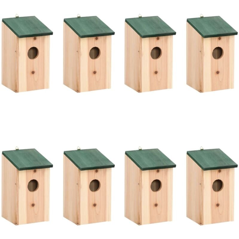 

Casa para pájaros 8 unidades madera 12x12x22 cm - Beige - Vidaxl