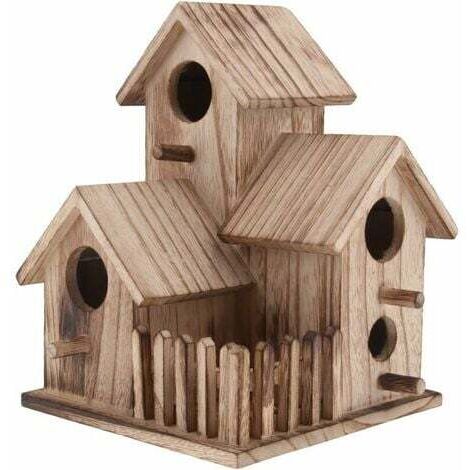 Casa para pájaros, nido para pájaros silvestres, accesorio rústico para jardín - Tamaño n.° 2
