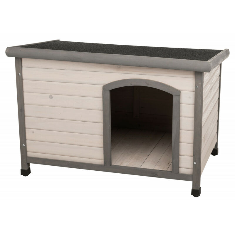 

Casa para perros clásica con techo plano M-L: 104 x 72 x 68 cm, gris