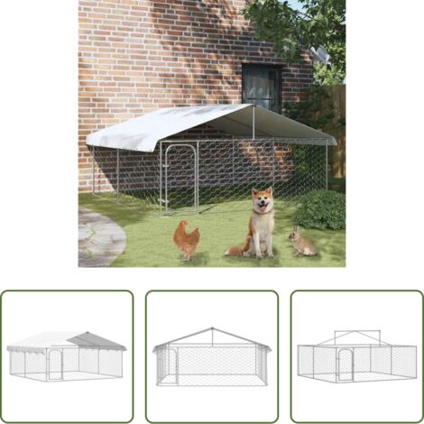 Casa para perros -  Perrera de exterior con tejado 300x300x150 cm