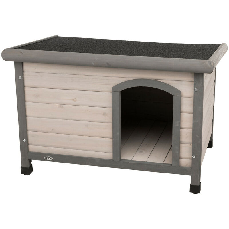 

Casa para perros clásica con techo plano S-M . 85 x 58 x 60 cm . gris. para perros