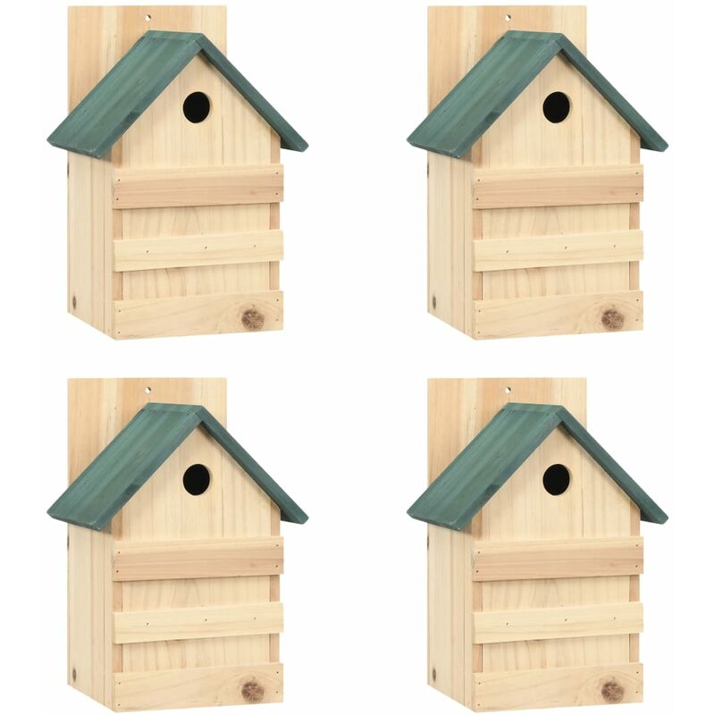 

Casa para pájaros 4 unidades madera de abeto 23x19x33 cm