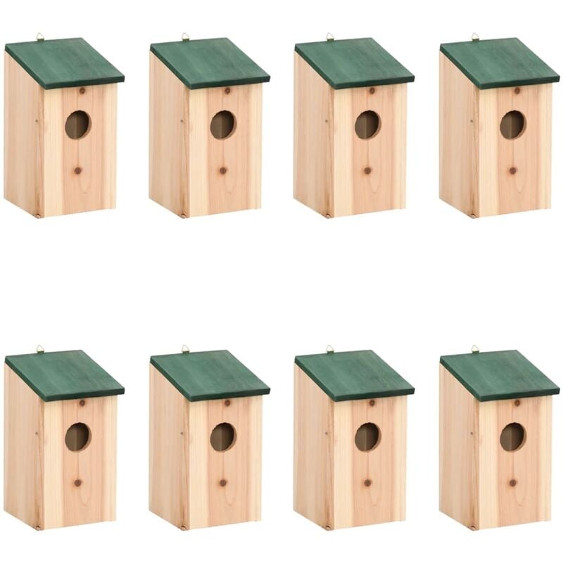 

Casa para pájaros 8 unidades madera 12x12x22 cm - Beige