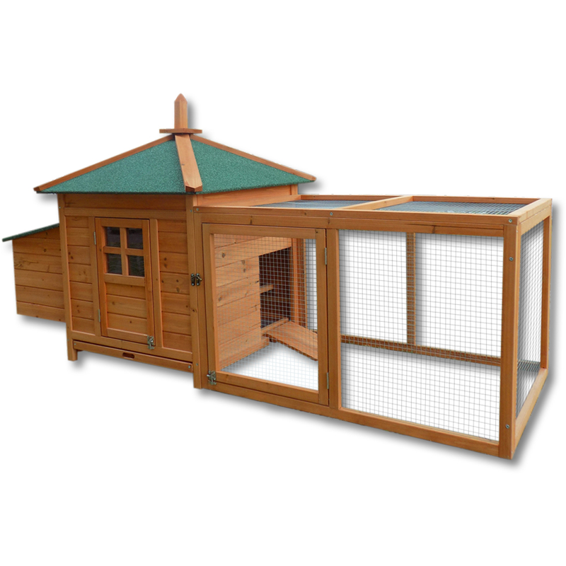 

Conejera Casa Caseta Animales pequeños Madera Exterior Mascota Jaula Corredor