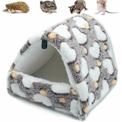 Casa pequeña de peluche para dormir de roedores, hamaca para hámster, cama de juguete para conejillo de indias, conejo, Chinchilla, hurón, marrón