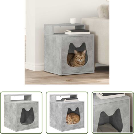 Casa per gatti in legno -  Casa per Gatti Calcestruzzo 42,5 x 40 x 53,5 cm