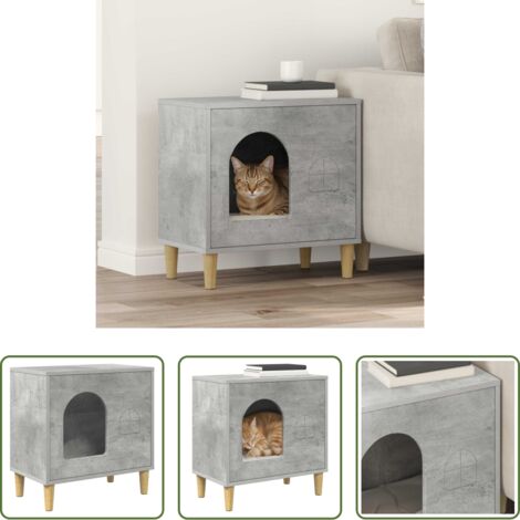 Casa per gatti in legno -  Casa per Gatti Calcestruzzo 51 x 30 x 52 cm Legno multistrato
