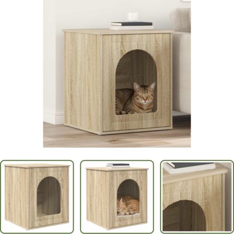 Casa per gatti in legno -  Casa per Gatti Sonoma 53 x 52 x 62 cm Legno multistrato