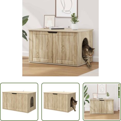 Casa per gatti in legno -  Casa per Gatti Sonoma 85 x 55 x 50,5 cm Legno multistrato