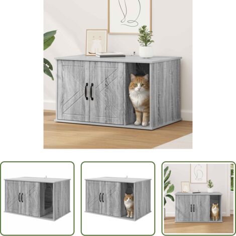Casa per gatti moderna -  Casa per Gatti Grigio Sonoma 85 x 55 x 50 cm Legno multistrato