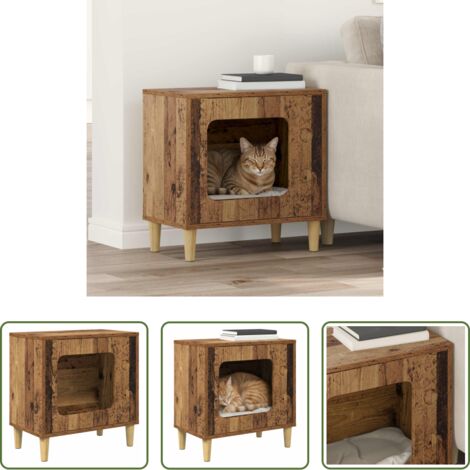 Casa per gatti moderna -  Casa per Gatti Legno vecchio 51 x 30 x 52 cm Legno multistrato
