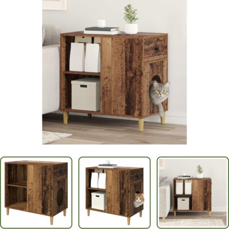 Casa per gatti moderna -  Casa per Gatti Legno vecchio 72 x 42.5 x 70 cm