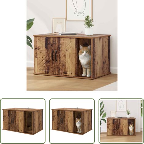 Casa per gatti moderna -  Casa per Gatti Legno vecchio 85 x 55 x 50 cm Legno multistrato