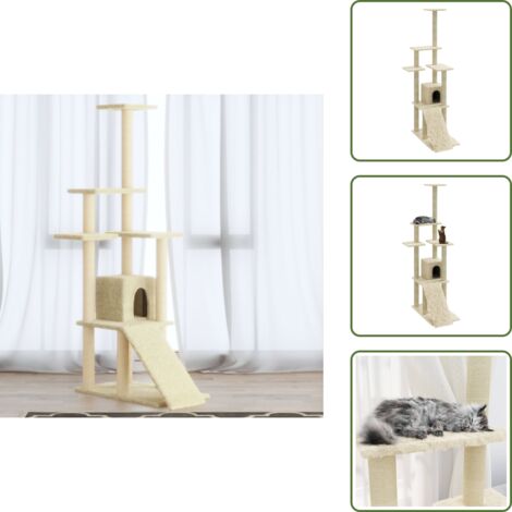 Casa per gatti - vidaXL Albero per Gatti con Tiragraffi in Sisal Crema 155 cm - Rampa per gatti
