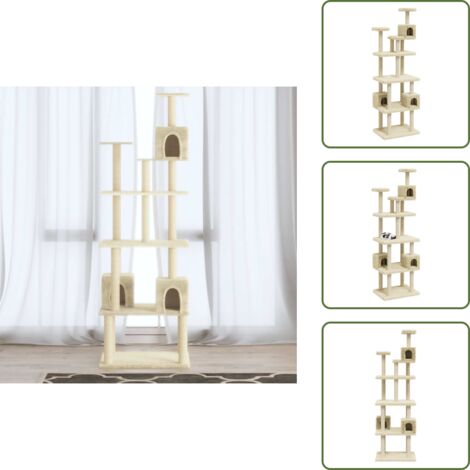 Casa per gatti - vidaXL Albero per Gatti con Tiragraffi in Sisal Crema 188 cm - Giocattolo per gatti