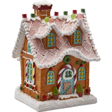Casa per villaggio di Natale decorata con caramelle 22 x 24 x h 30 cm
