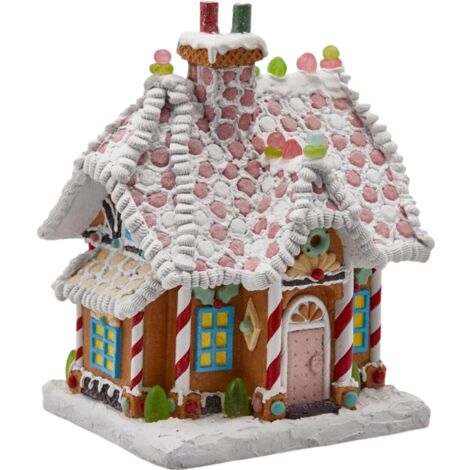 Casa per villaggio di Natale decorata con caramelle 26 x 23 x h 31 cm