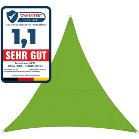 Casa Pura – Voile d'ombrage triangulaire 3 x 3 m – Hydrofuge en polyester – Résistante aux UV et intempéries – Installation facile avec cordons inclus