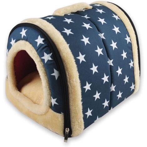 Casa y nicho para mascotas 2 en 1, lavable a máquina, antideslizante, plegable, suave y cálido, para perros, gatos, cachorros, conejos y otras mascotas: nido, cueva, casa, cama con cojín extraíble.