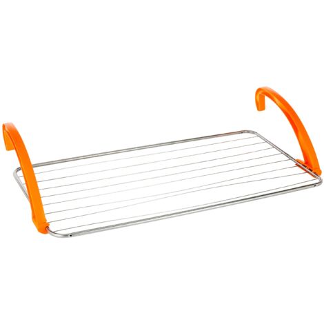 Casabriko 44912 Stendibiancheria da Balcone, Inox e Resina, Arancio, 105x55x4.5 cm, arancio/inox