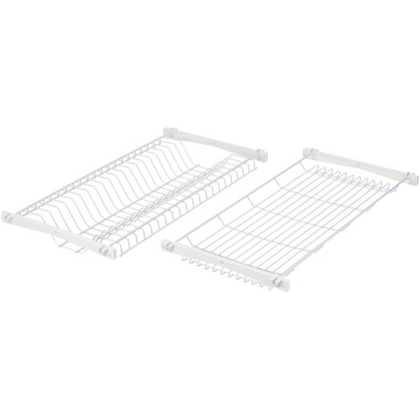 Casabriko 50356 Scolapiatti da Incasso, Acciaio Verniciato, Bianco, 60 cm