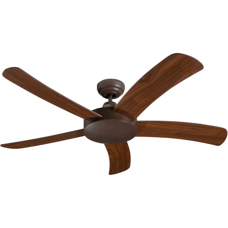 Certeo - Deckenventilator Falcetto Braun ohne Steuerung