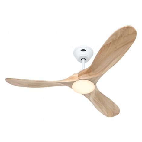 Casafan – Ventilateur de plafond 122 cm – Moteur DC/EC 3 vitesses – 3 pales en bois naturel – Éclairage LED 17W blanc chaud 3000K