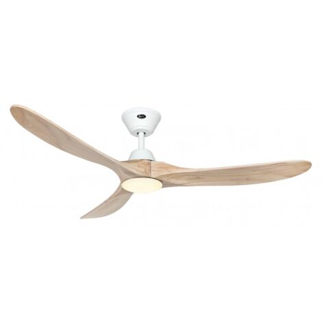 Casafan – Ventilateur de plafond 152 cm – 3 pales en bois naturel – Moteur DC/EC 3,3-16,5 W – Télécommande 6 vitesses – Éclairage LED 1800 lm 3000 K