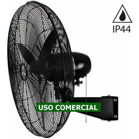 Casafan – Ventilateur mural 307510 – Débit d'air 10 840 m³/h – 3 vitesses – Métal noir mat – Protection IP44 contre éclaboussures