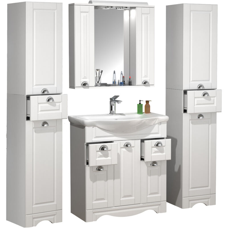 Ebuy24 Casaloxl Badmöbelset Weiß.