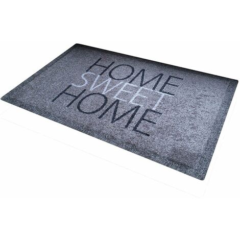CASÂME - Tapis d'entrée Home Sweet Home - 80 x 50 cm - Gris anthracite