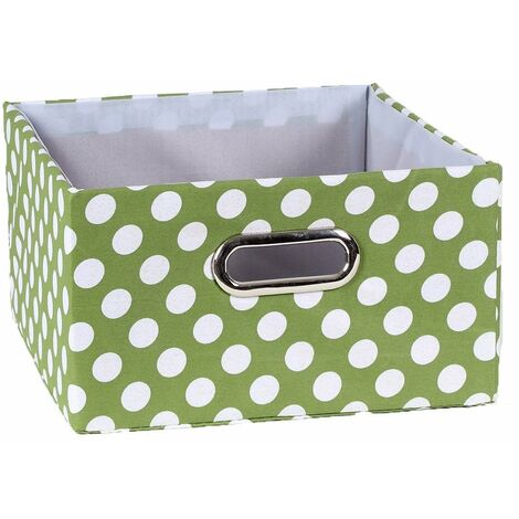 CASÂME - Tiroir tissu vert pois blanc