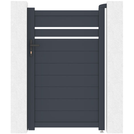 Casanoov – Portillon aluminium 1m – Résistance à la corrosion – Hauteur 151,3cm – Largeur 100cm – Gris anthracite RAL 7016 – Accessoires inclus
