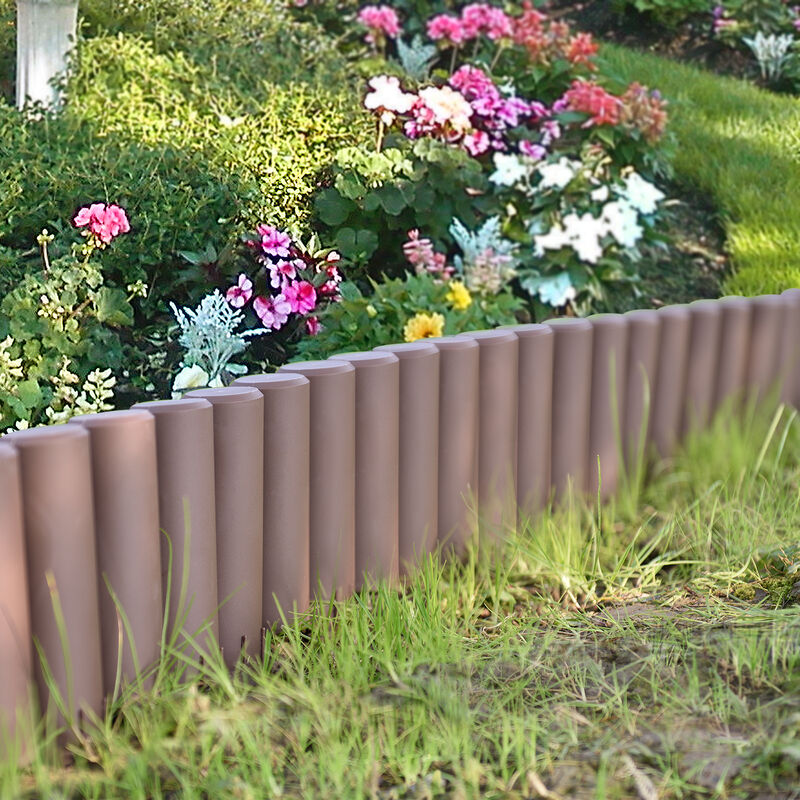 

Empalizada para jardín - Set de 20 unidades - separadores para césped - marrón Longitud 540cm