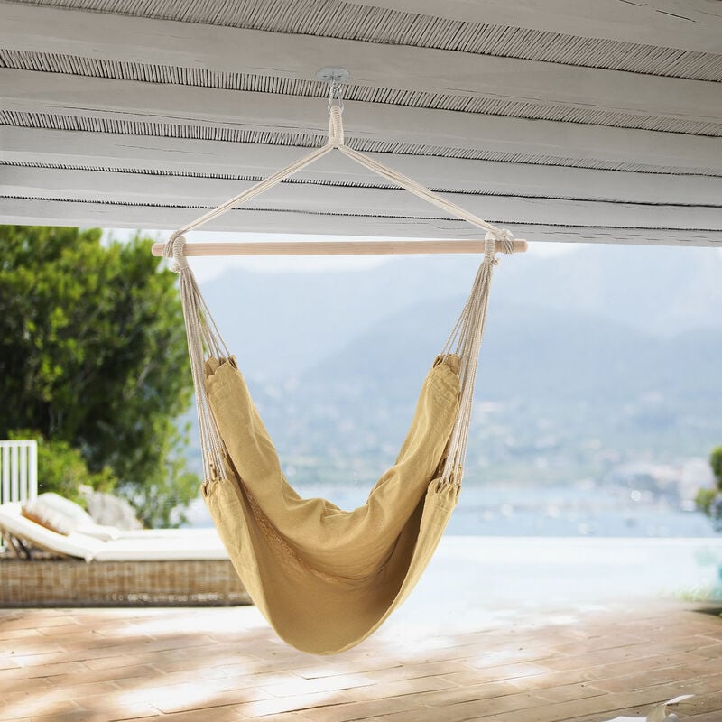 

Hamaca XXL (100 x 100 cm) (crema) silla colgante sillón colgante