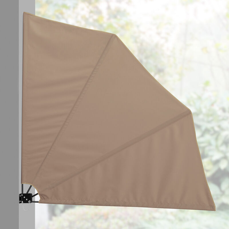 

Toldo lateral para balcón (beige)(160 x 160 cm) plegable - para proteger y privacidad