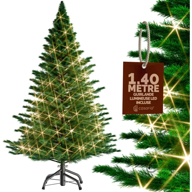 

Casaria - Árbol de Navidad artificial Verde con soporte con luz LED iluminación interior para las fiestas - modelo a elegir Estándar 180cm