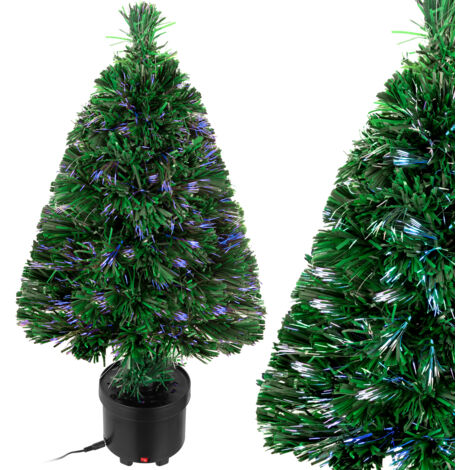 CASARIA® Árbol de navidad con luz de 64cm de fibra óptica Decoración multicolor con 9 efectos de luces