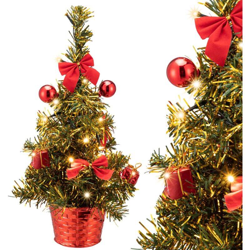 

Casaria Mini Árbol de Navidad con LED de 26/36 cm artificial con luces decoración Interior Multicolor para Mesa hogar Mini árbol USB