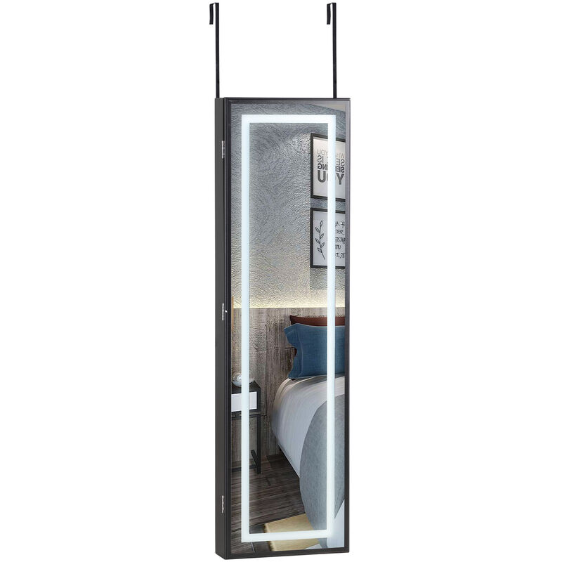 

Armario para joyas con espejo modelos con o sin luces LED 31,5 x 9 x 110 cm armario colgante para la puerta LED negro - LED negro - Casaria
