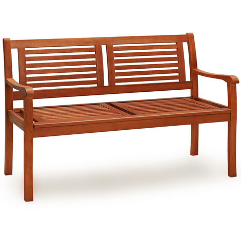 Casaria – Banc de jardin en bois d'eucalyptus pré-huilé 2 places – Résistant aux intempéries – Dossier ergonomique – Dimensions 120x60x90cm