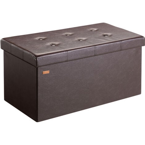 CASARIA® Baúl Banco con espacio de Almacenamiento Plegable Moderno Tapizado Resistente Pasillo Dormitorio Arcón Tapizado L - marrón